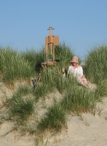 Easel in the dunes