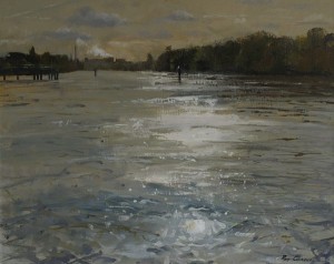 Oil Painting - Strand on the Green, London by Roy Connelly
