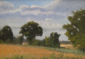 Oil painting, Suffolk landscape by Roy Connelly