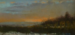 Sunset Above the Stour Valley - oil painting by Roy Connelly
