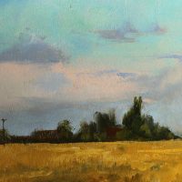 Suffolk Barley Field. Oil on board. 6x8in. £495